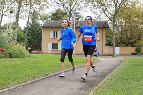 Lors du marathon en relais