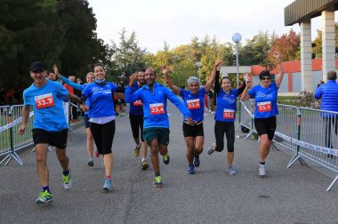 A l'arrivée lors du marathon