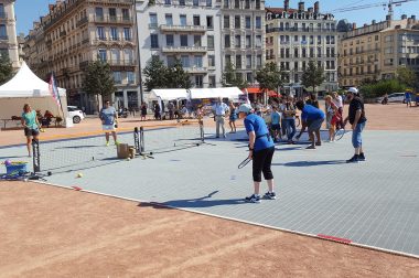 Démonstration de blind tennis par l'UNADEV