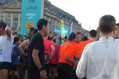 Christophe, malvoyant, et son guide Philippe avant le semi-marathon