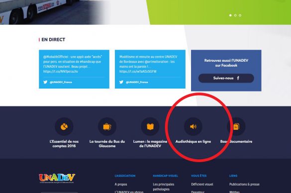 Capture écran site UNADEV audiothèque