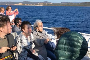 Bénéficiaires sur un bateau vers la côte de Bonifacio