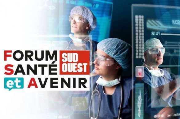 Affiche du forum santé et avenir avec des chirurgiens utilisant les nouvelles technologies