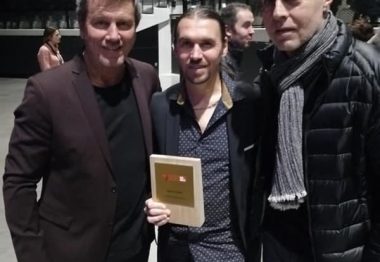 Trio de footballeurs : Pascal Olmeta, Frédéric Villeroux et Gaëtan Huard