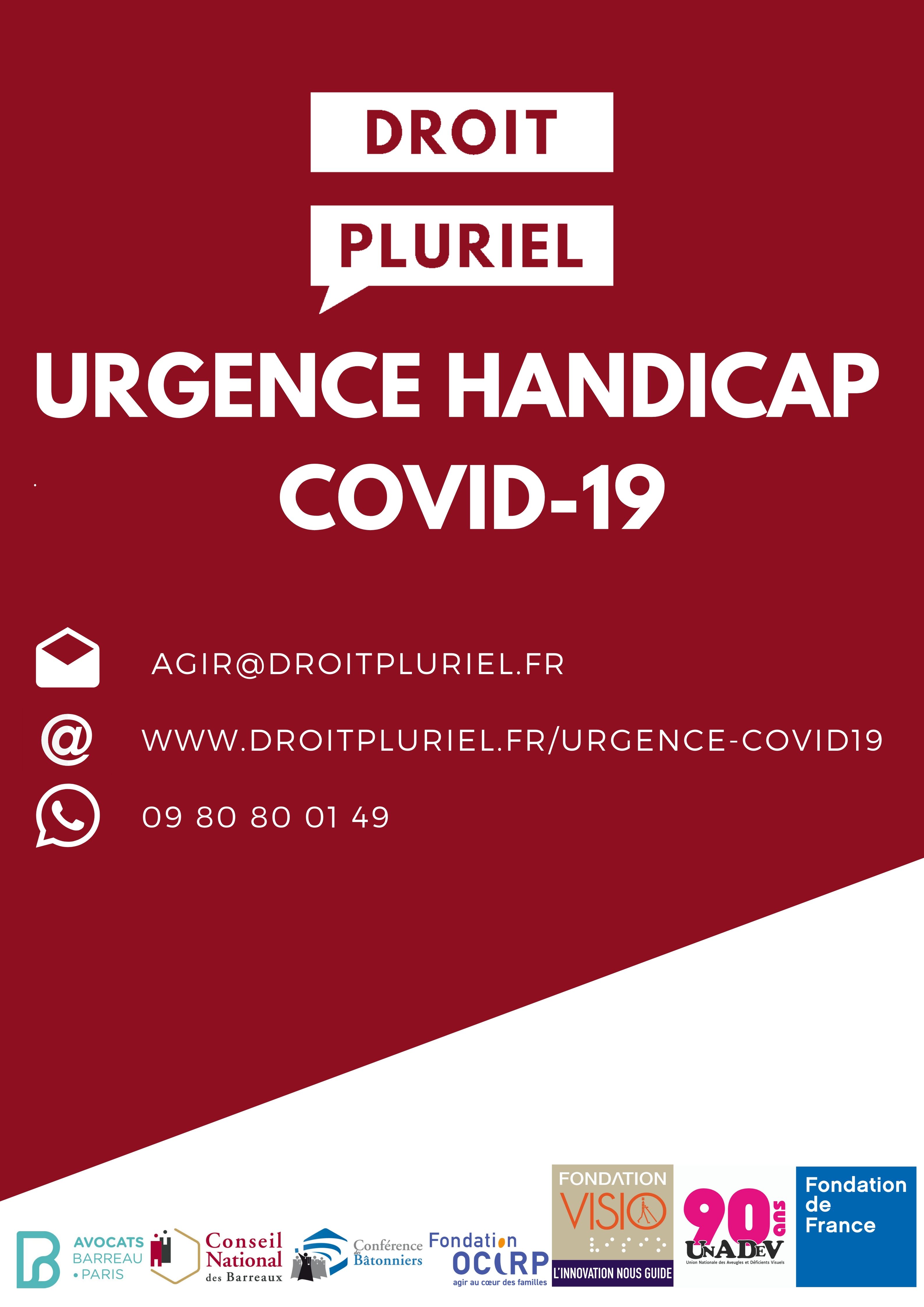 Affiche de "Urgence Handicap Covid-19"